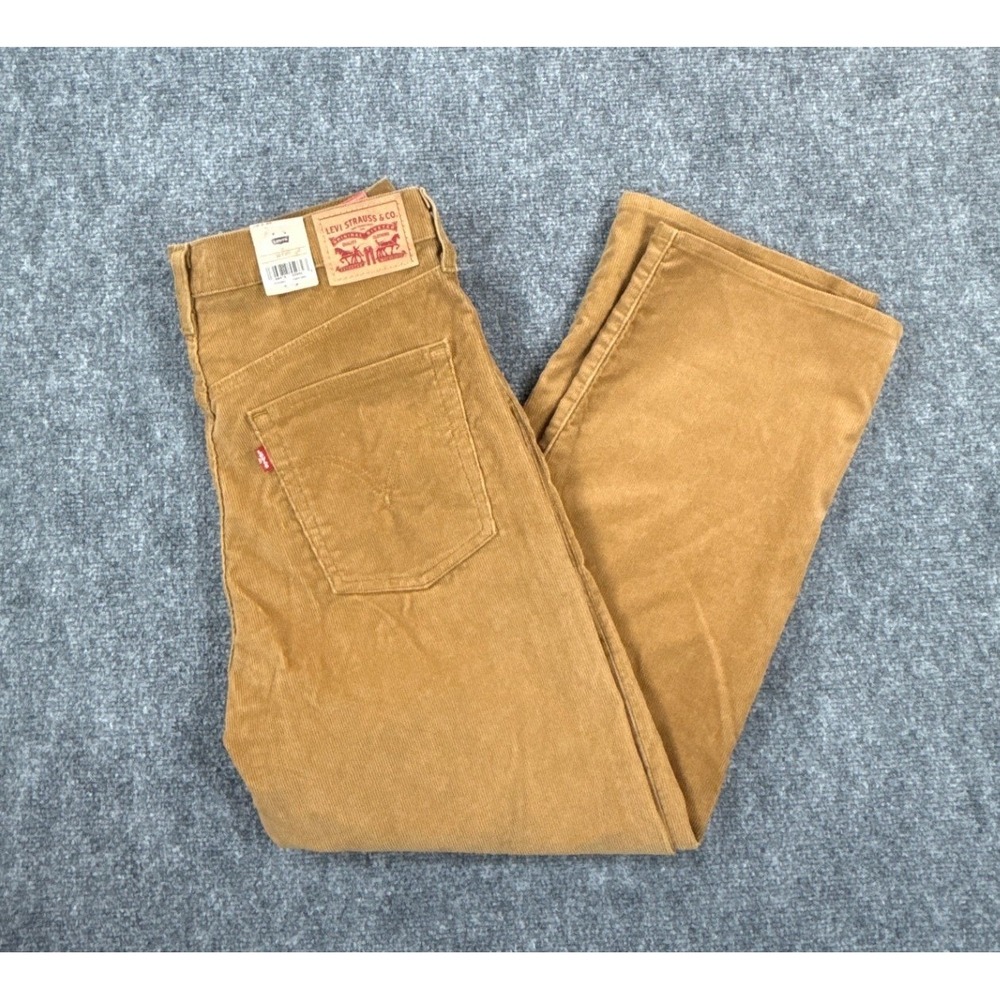 Levis Womens 32 Tan Ribcage Straight Ankle High Rise Corduroy Pants NWT